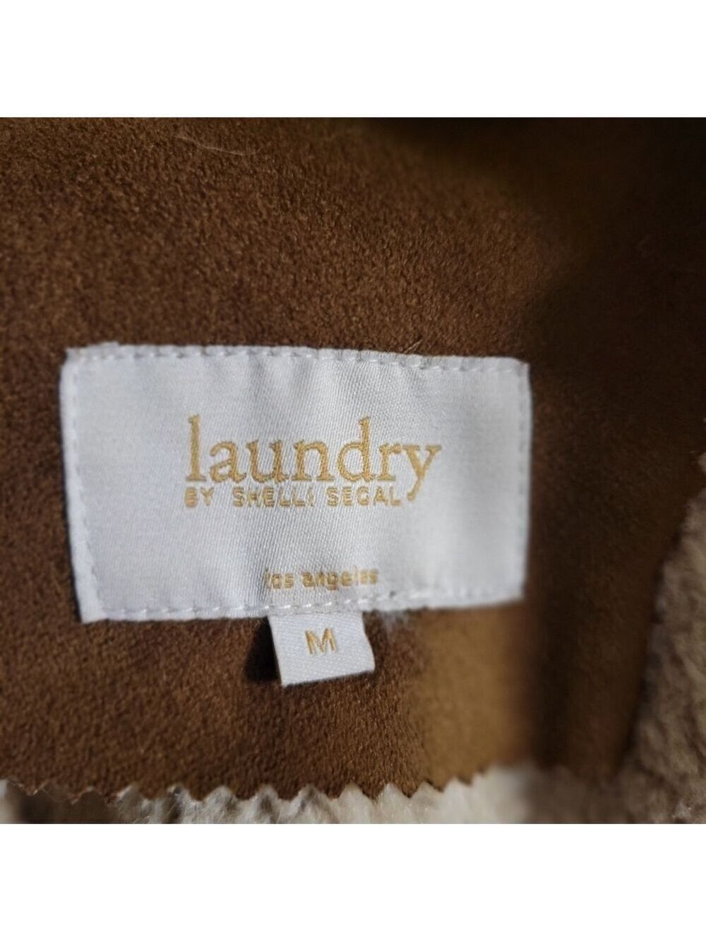 Laundry By Shelli Segal Penny Lane Brown Faux Fur Trimmed Women's Coat Medium - Picture 8 of 8